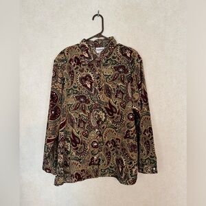 Bon Worth Paisley Print Blouse Size XL